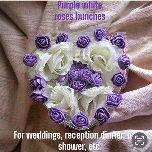 Scent & Gems, Purple-white rose bunches dish